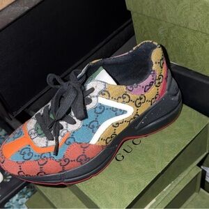 Gucci Multicolor GG Canvas Rhyton-Style Sneakers
